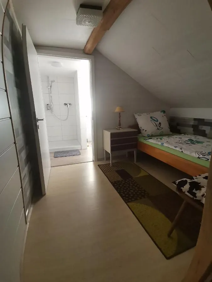 GästeZimmer im DG Dachschräge mit kleinem Bad WLAN, TV und Parkplatz Lachen